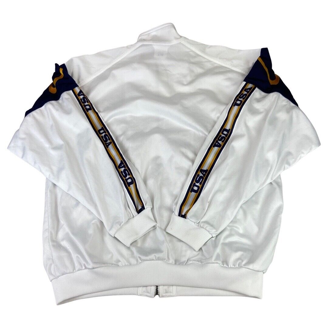 Vintage 1990s White, Navy & Yellow Nike Zip-Up Track Training Jacket XL
