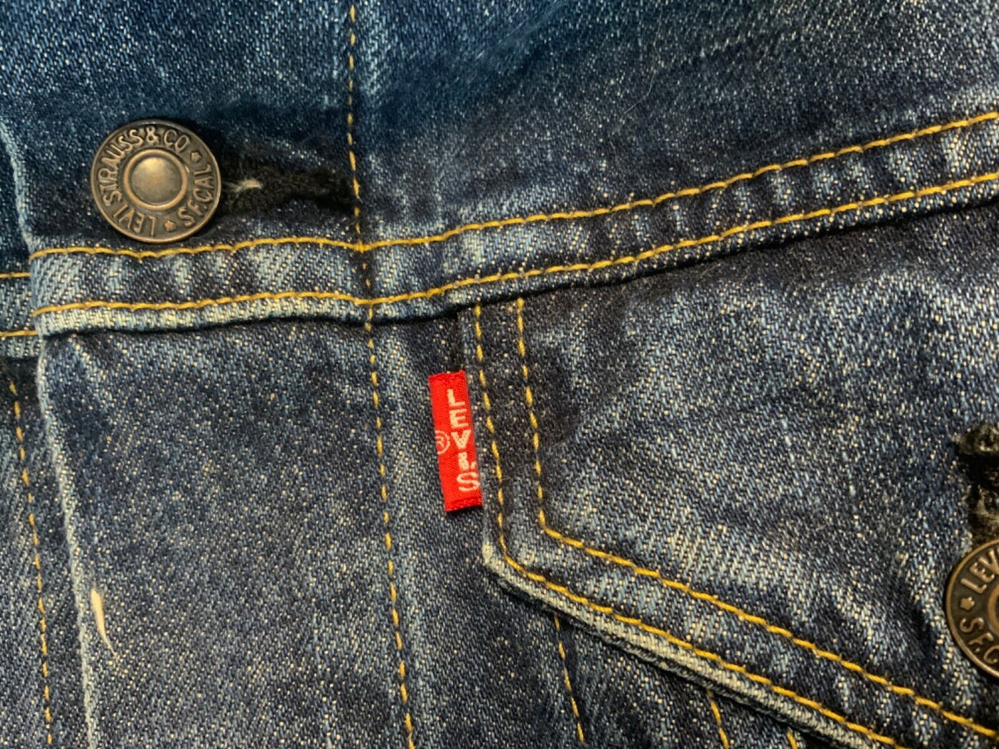 VTG 90s LEVIS BIG E JAPANESE TYPE 3 TRUCKER DENIM JACKET ROCKABILLY MOD 34” XS
