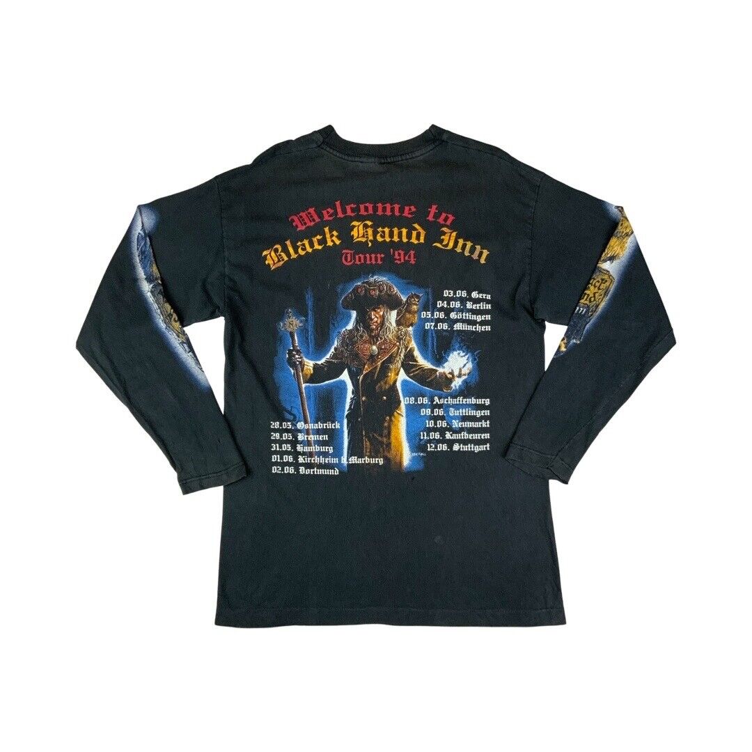 Vintage 1994 Black Running Wild Black Hand Inn Graphic long Sleeve T-Shirt XL