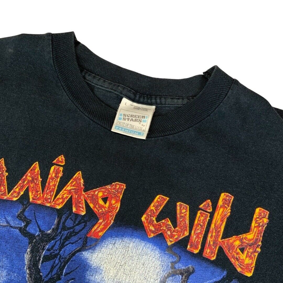 Vintage 1994 Black Running Wild Black Hand Inn Graphic long Sleeve T-Shirt XL