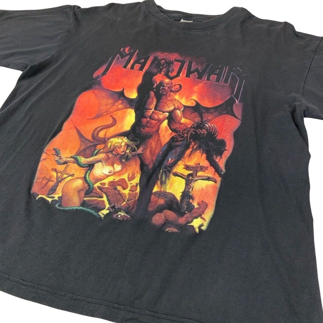 2000s Black Manowar Death To Infidels Double-Sided Graphic T-Shirt Medium