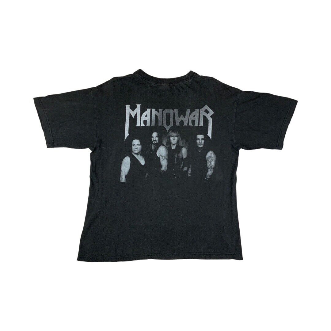 2000s Black Manowar Death To Infidels Double-Sided Graphic T-Shirt Medium