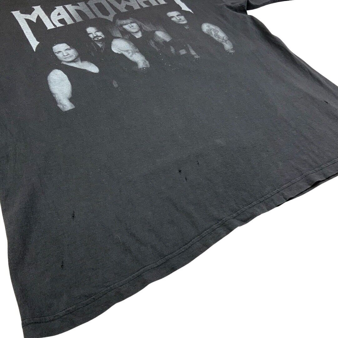 2000s Black Manowar Death To Infidels Double-Sided Graphic T-Shirt Medium