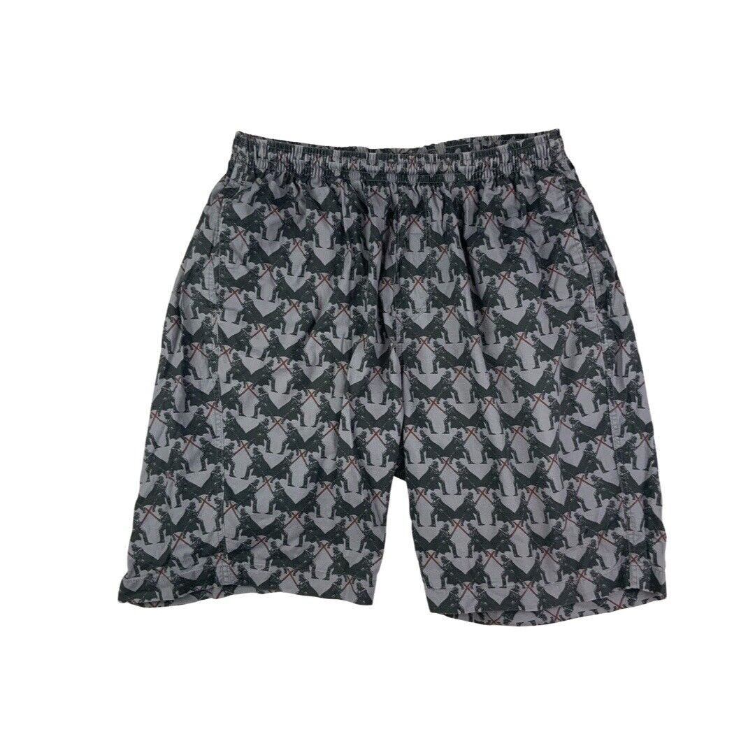 Grey & Black Uniqlo x Star Wars Darth Vader Swim Beach Boardshorts XL