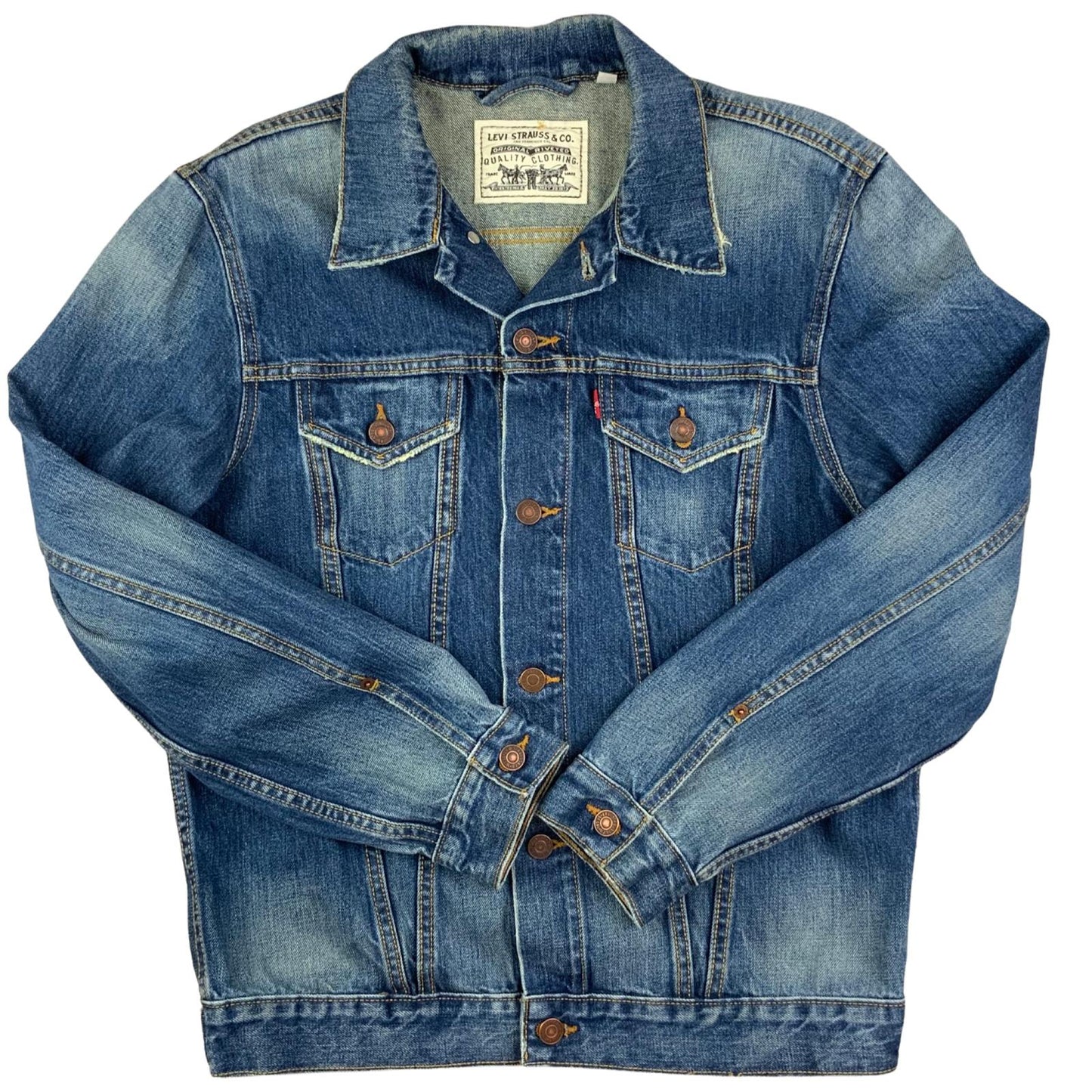 LEVIS RED TAB TYPE 3 TRUCKER DENIM JACKET SUPERB WEAR 36” S
