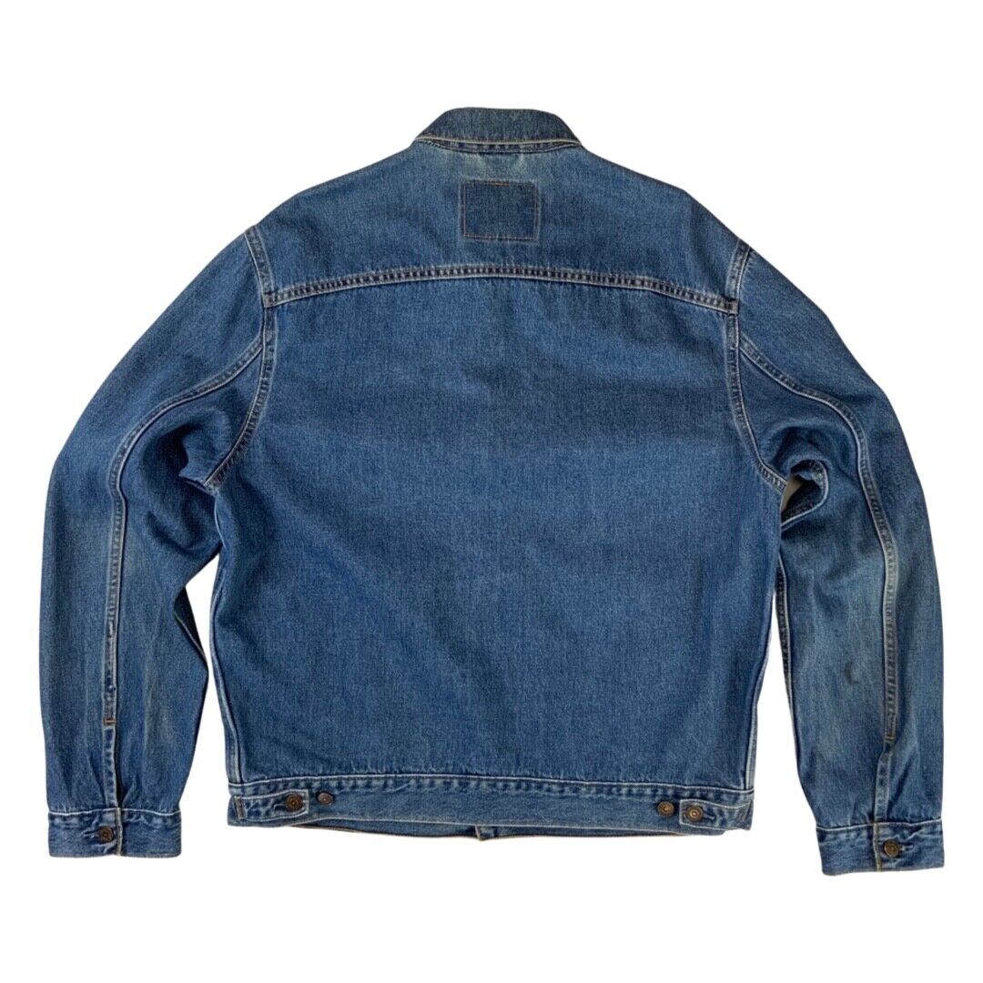 VTG LEVIS 70570 06 RED TAB DENIM CHORE TRUCKER JACKET WESTERN RODEO XL 46”