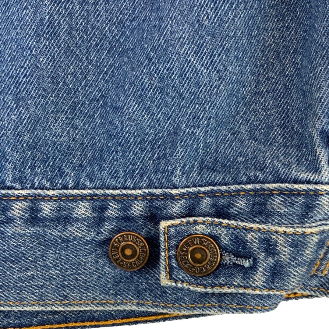 VTG LEVIS 70570 06 RED TAB DENIM CHORE TRUCKER JACKET WESTERN RODEO XL 46”