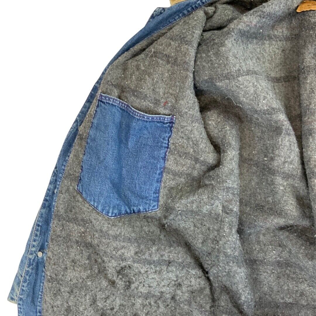 VTG RARE 70742-20 LEVIS WORKERS BLANKET LINED DENIM CHORE JACKET ROCKABILLY40” M