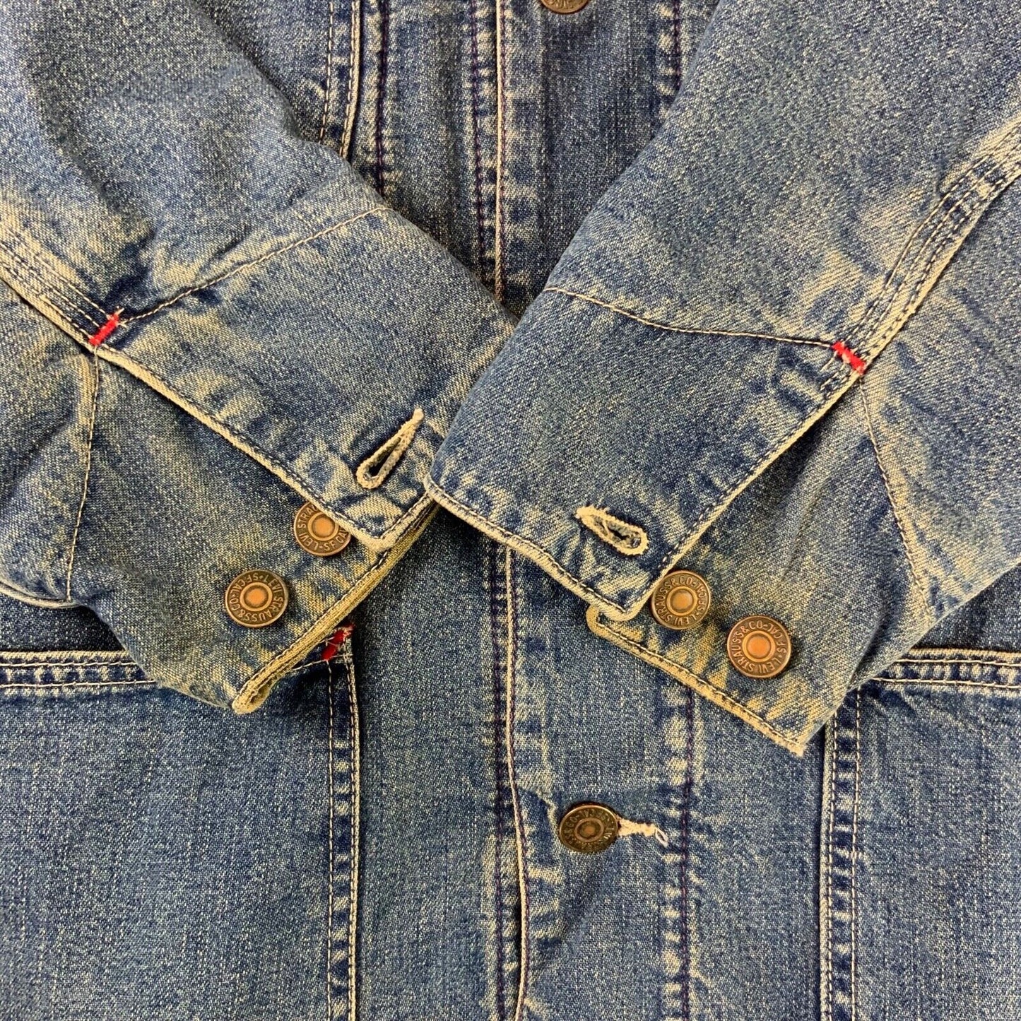 VTG RARE 70742-20 LEVIS WORKERS BLANKET LINED DENIM CHORE JACKET ROCKABILLY40” M