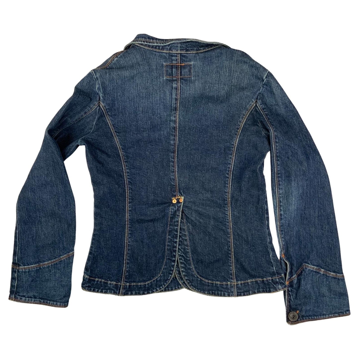 VTG LEVIS RED TAB LADIES INDIGO FITTED DENIM JACKET BLAZER 36" S