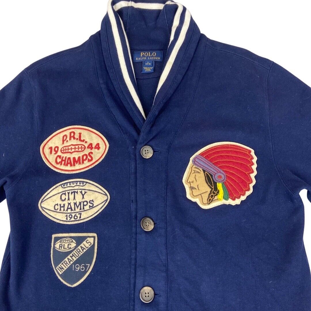VTG STYLE RALPH LAUREN POLO VARSITY CARDIGAN SWEAT USA COLLEGE ROCKABILLY S 36”
