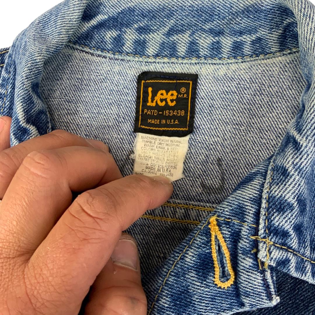 VTG 1970s LEE RIDERS USA UNION MADE DENIM TRUCKER JACKET MOD SKINS 34” KIDS