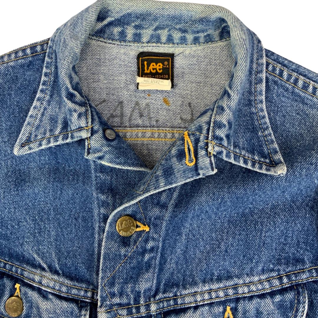 VTG 1970s LEE RIDERS USA UNION MADE DENIM TRUCKER JACKET MOD SKINS 34” KIDS