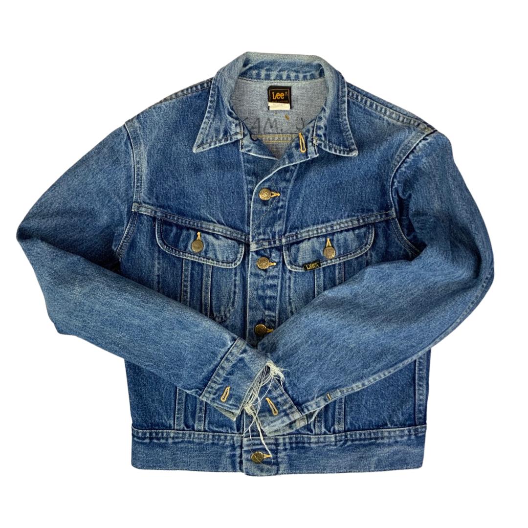 VTG 1970s LEE RIDERS USA UNION MADE DENIM TRUCKER JACKET MOD SKINS 34” KIDS