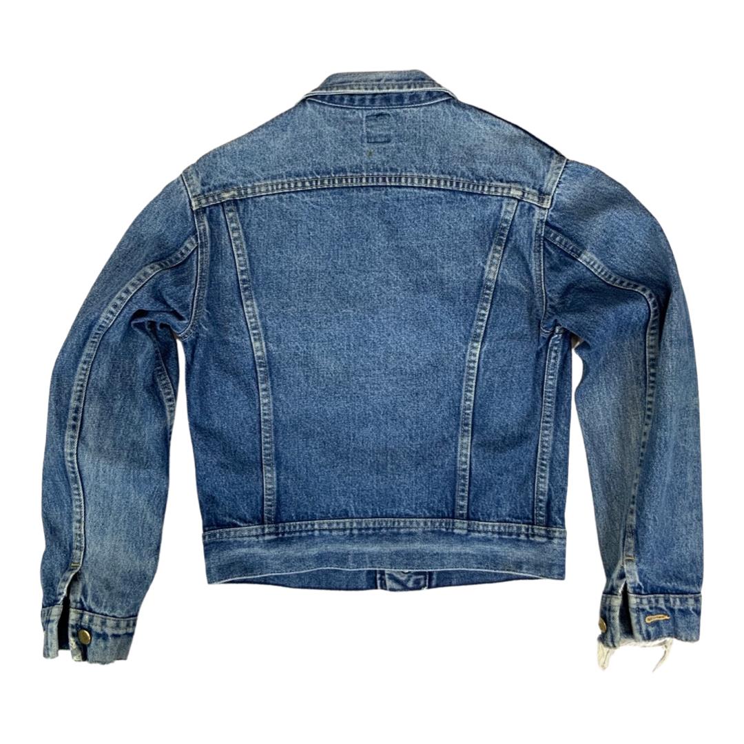 VTG 1970s LEE RIDERS USA UNION MADE DENIM TRUCKER JACKET MOD SKINS 34” KIDS