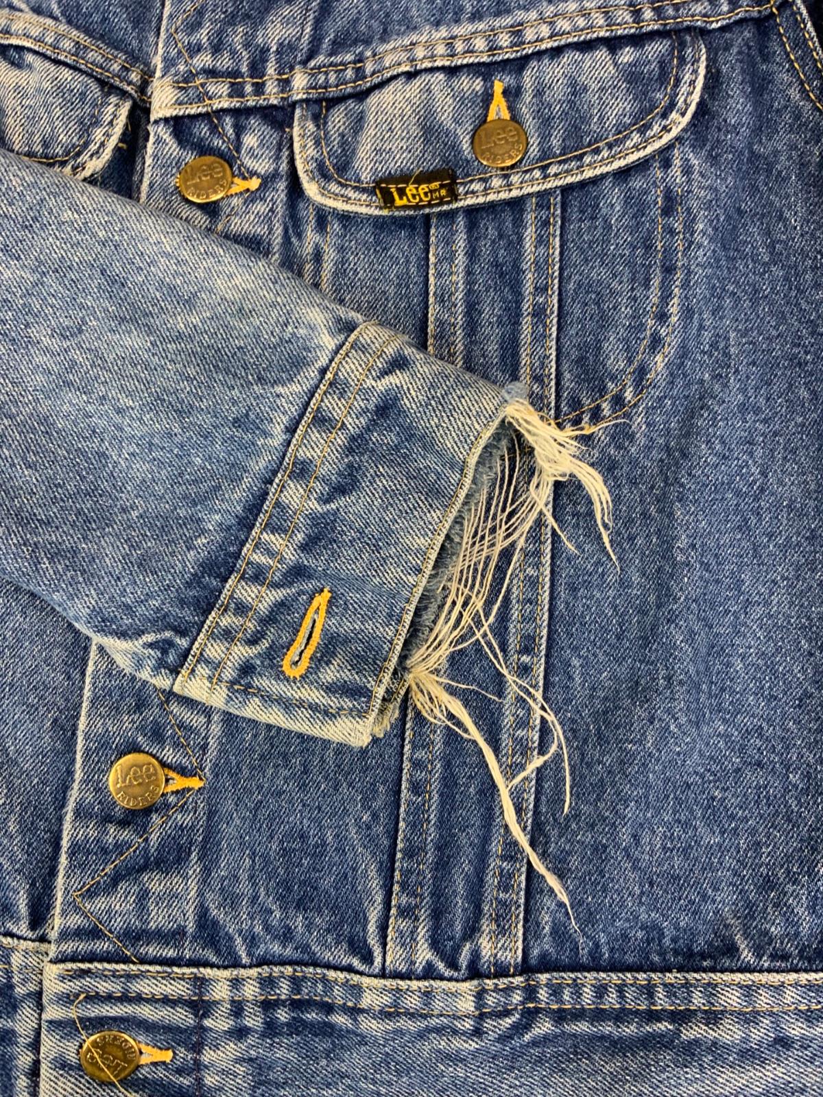 VTG 1970s LEE RIDERS USA UNION MADE DENIM TRUCKER JACKET MOD SKINS 34” KIDS