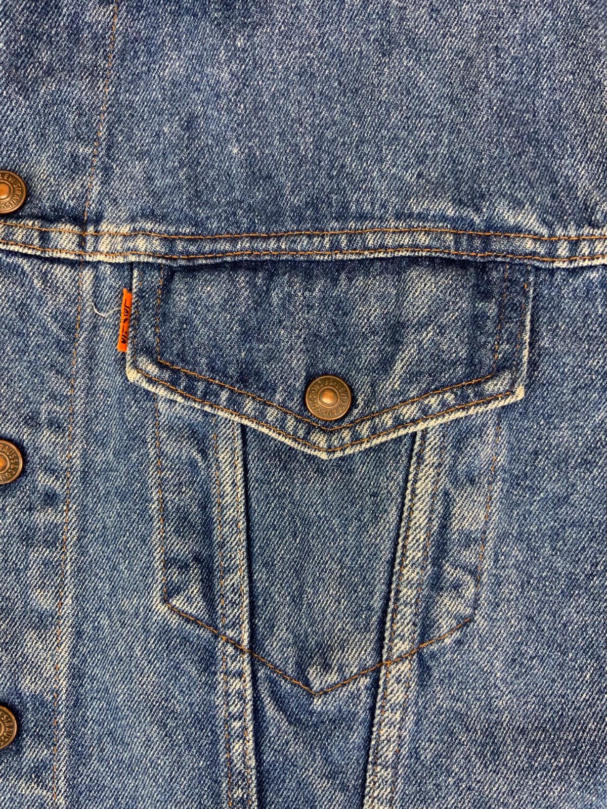 VTG 70s 80s LEVIS ORANGE TAB 30705 TYPE 3 TRUCKER DENIM JACKET MOD SKINS 38” S