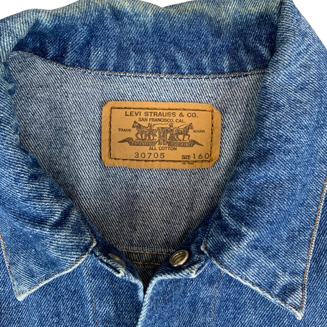 VTG 70s 80s LEVIS ORANGE TAB 30705 TYPE 3 TRUCKER DENIM JACKET MOD SKINS 38” S