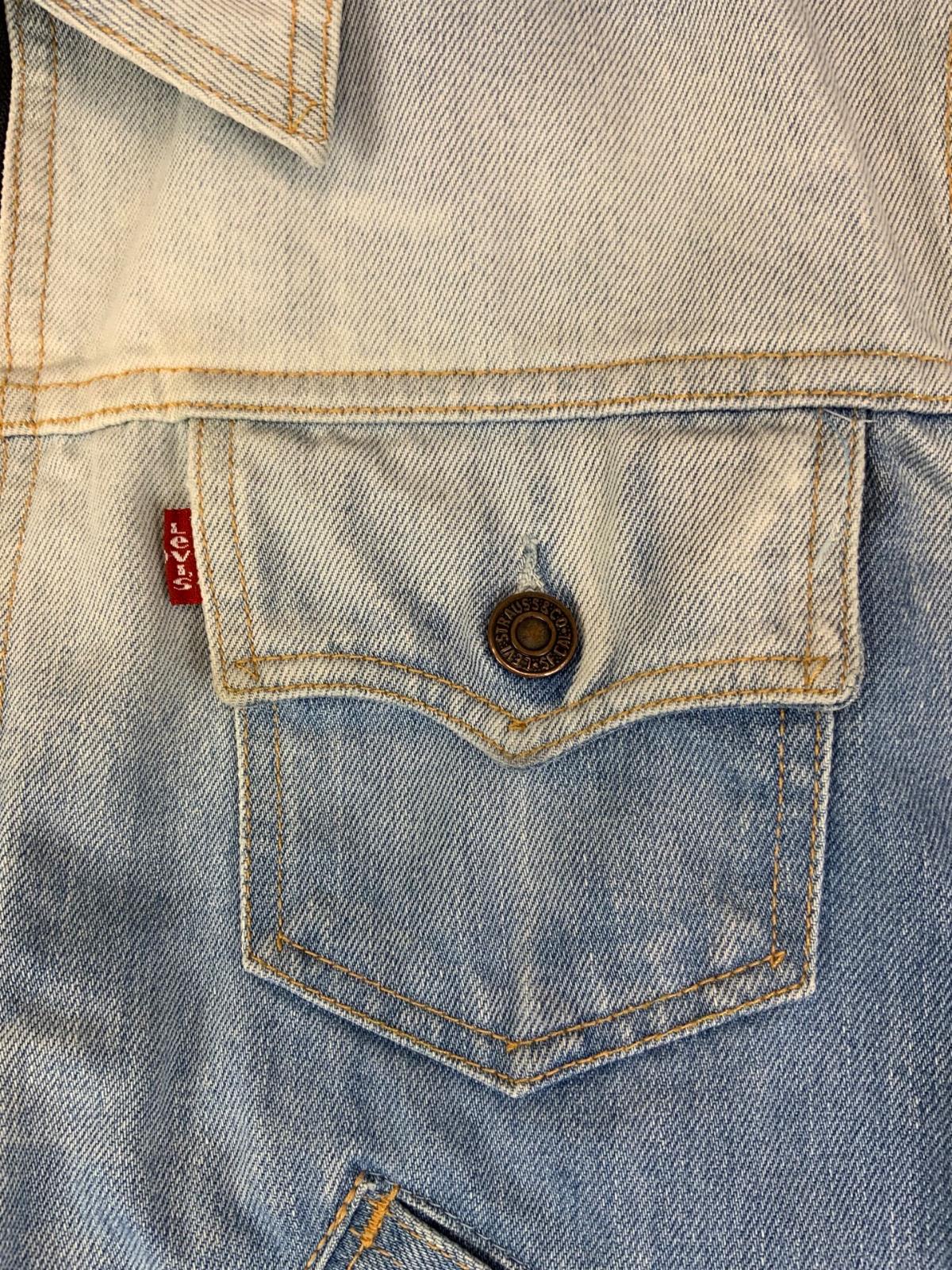 VTG Y2K LEVIS FOR GIRLS ZIP BLEACH FADED DENIM TRUCKER WESTERN JACKET 36” 10