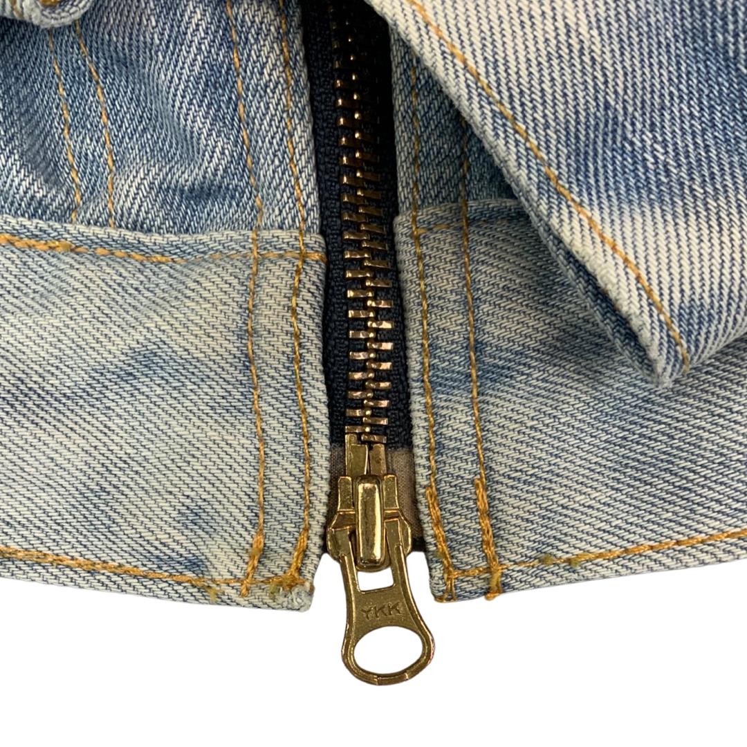 VTG Y2K LEVIS FOR GIRLS ZIP BLEACH FADED DENIM TRUCKER WESTERN JACKET 36” 10