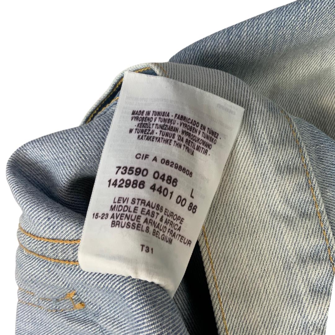 VTG Y2K LEVIS FOR GIRLS ZIP BLEACH FADED DENIM TRUCKER WESTERN JACKET 36” 10