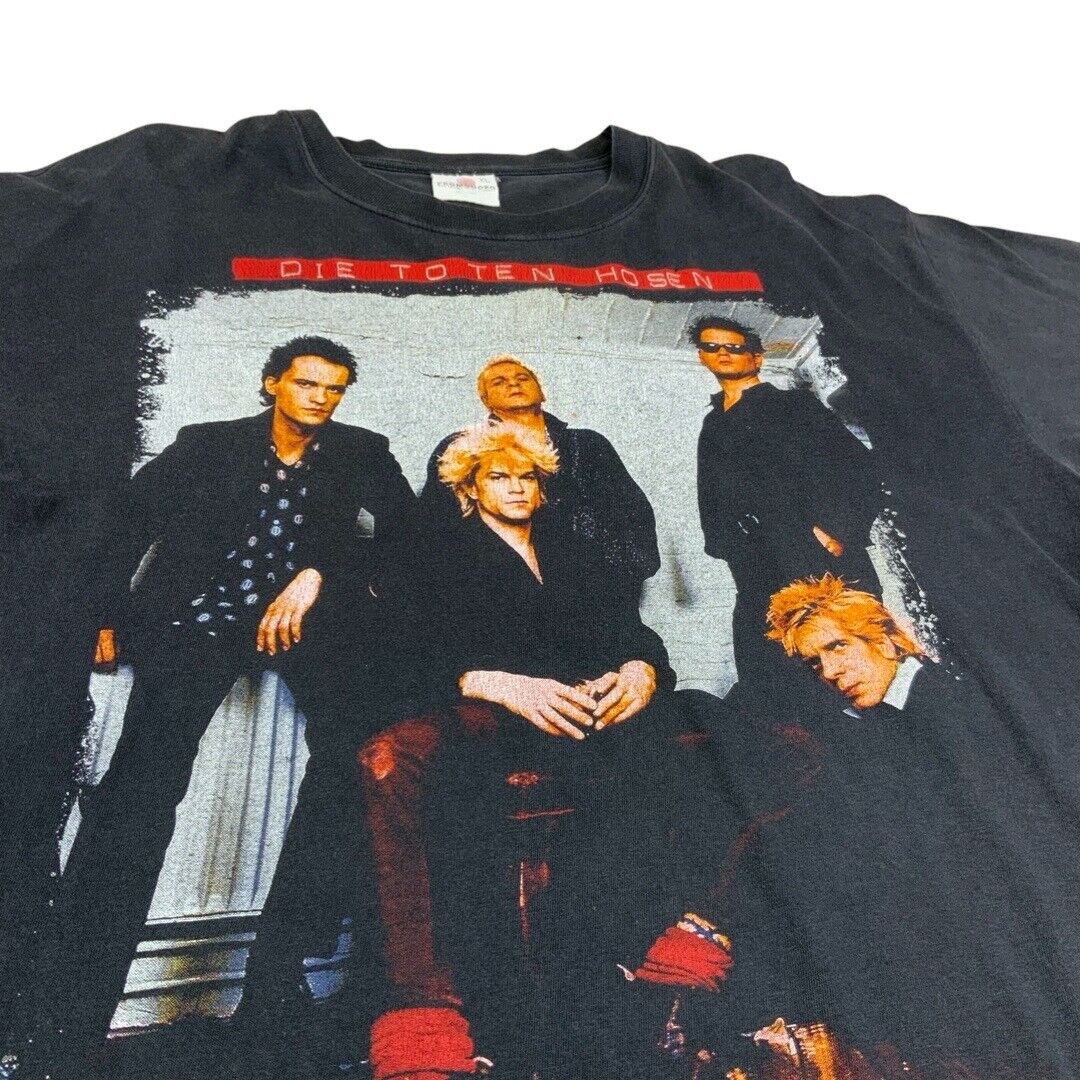 Vintage 90s Black Die Toten Hosen German Punk Rock Graphic T-Shirt L/XL