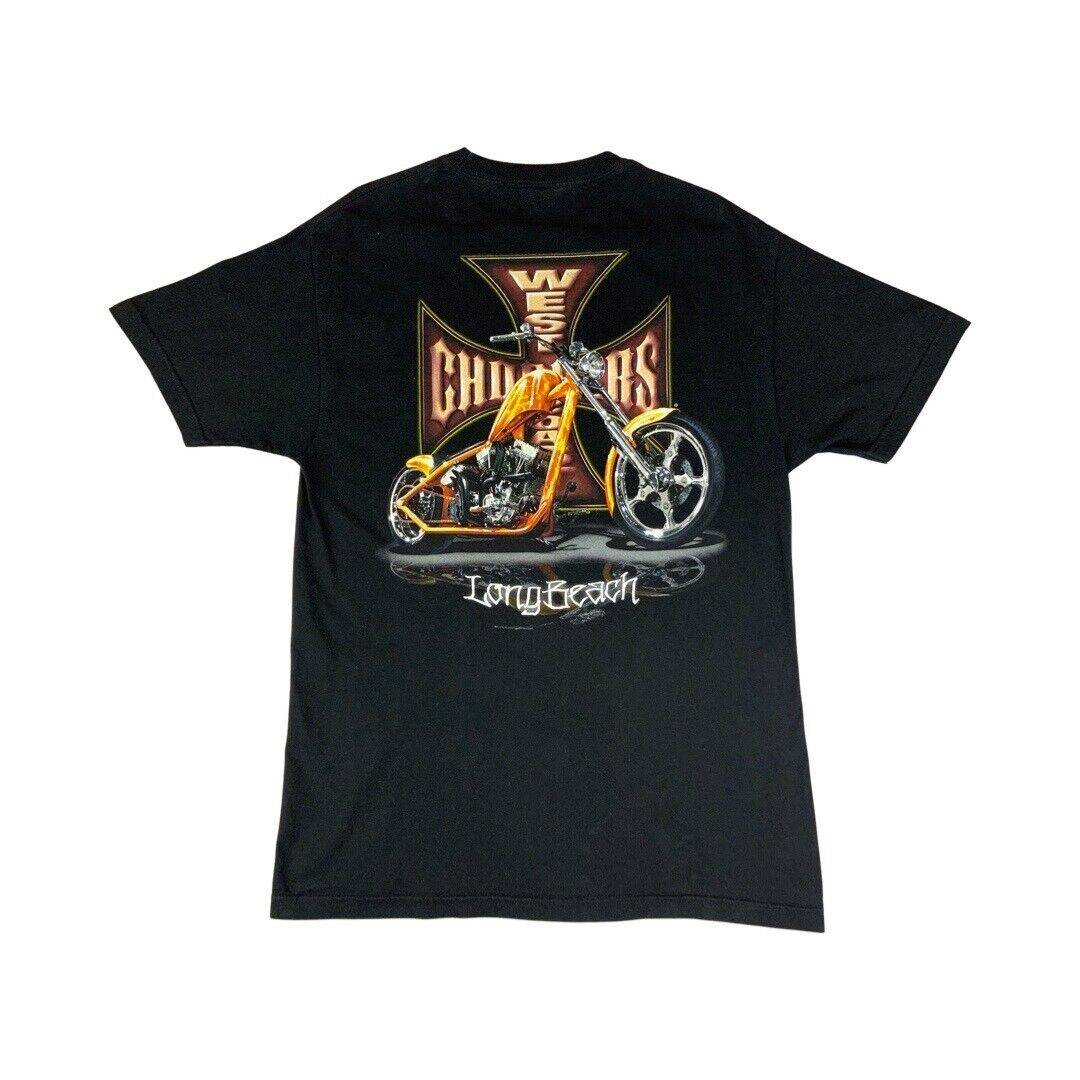2000s Black West Coast Choppers Motorcycle Long Beach Jesse Who? Graphic Tee XL