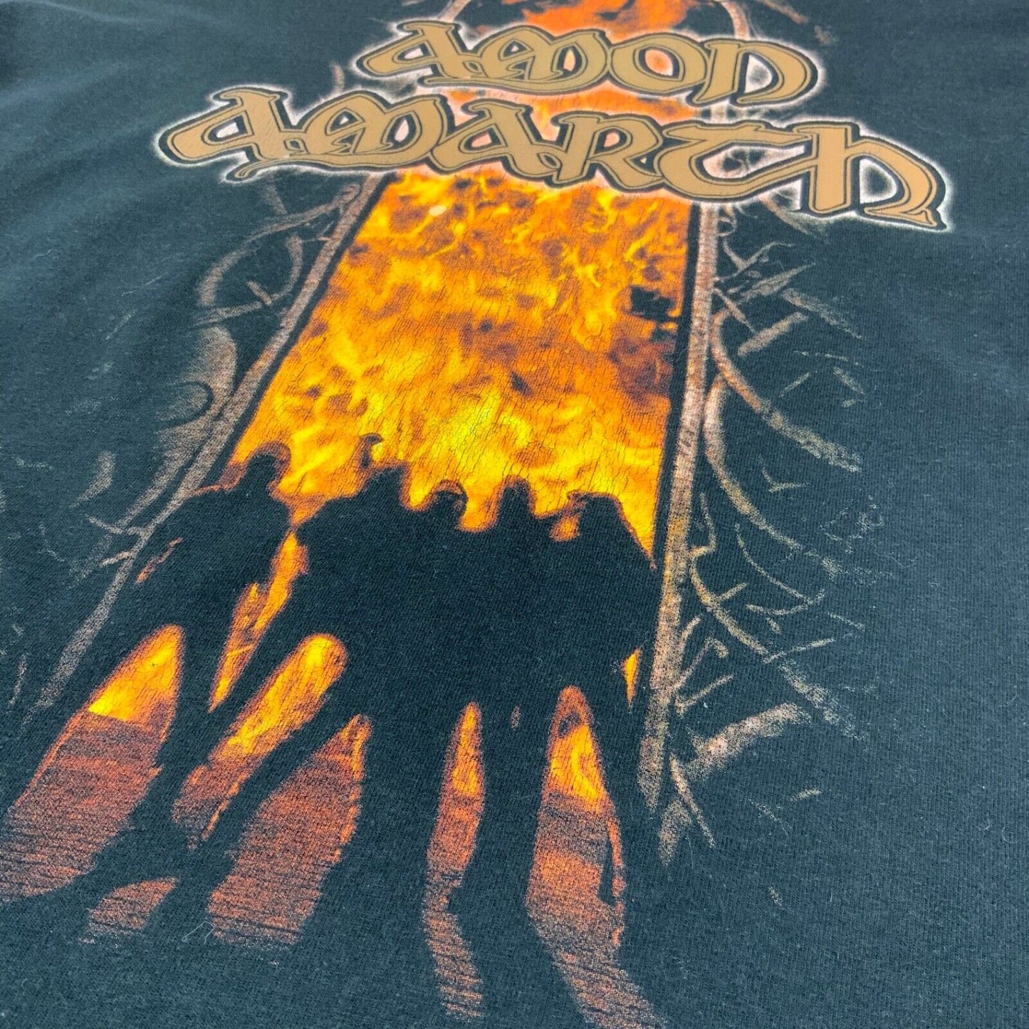 Vintage Black Amon Amarth Once Sent From The Golden Hall Graphic T-Shirt Large