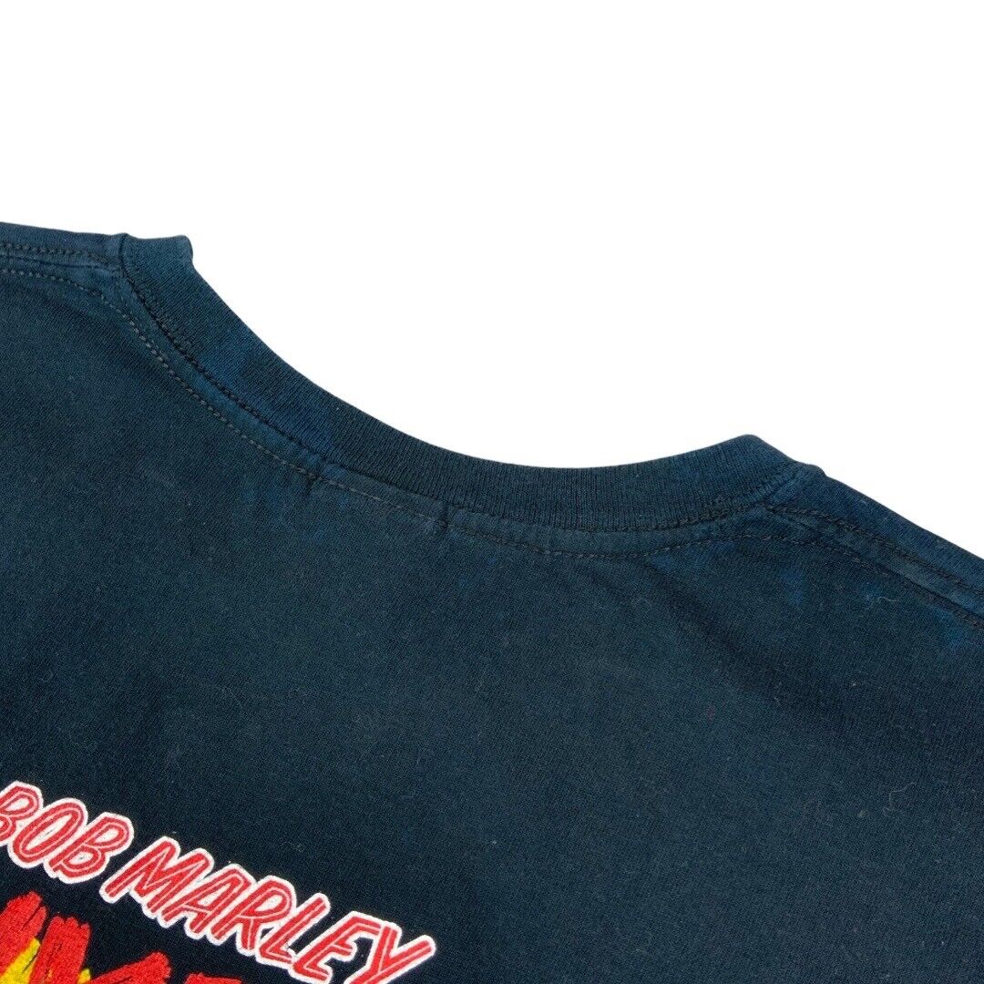 2004 Black Bob Marley Live! 1975 Double-Sided Graphic T-Shirt Large