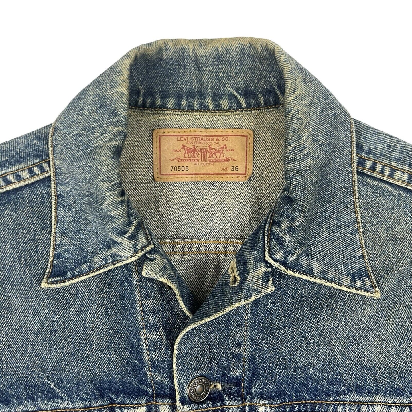 VTG 90s JAPAN LEVIS LVC RED TAB TYPE 3 TRUCKER DENIM JACKET MOD ROCKABILLY 36” S