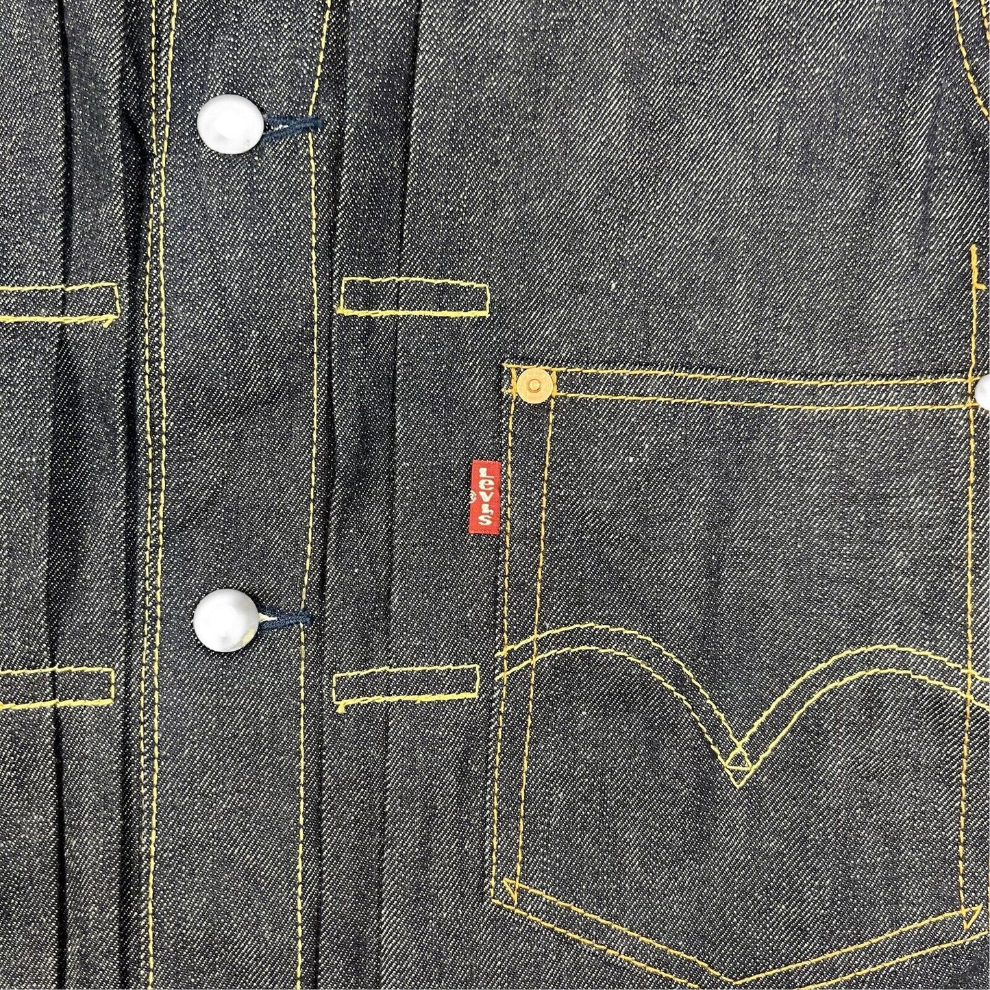 VTG JAPANESE LEVIS BOSS COFFEE COLAB TYPE 1 PLEAT DENIM JACKET ROCKABILLY 38” M