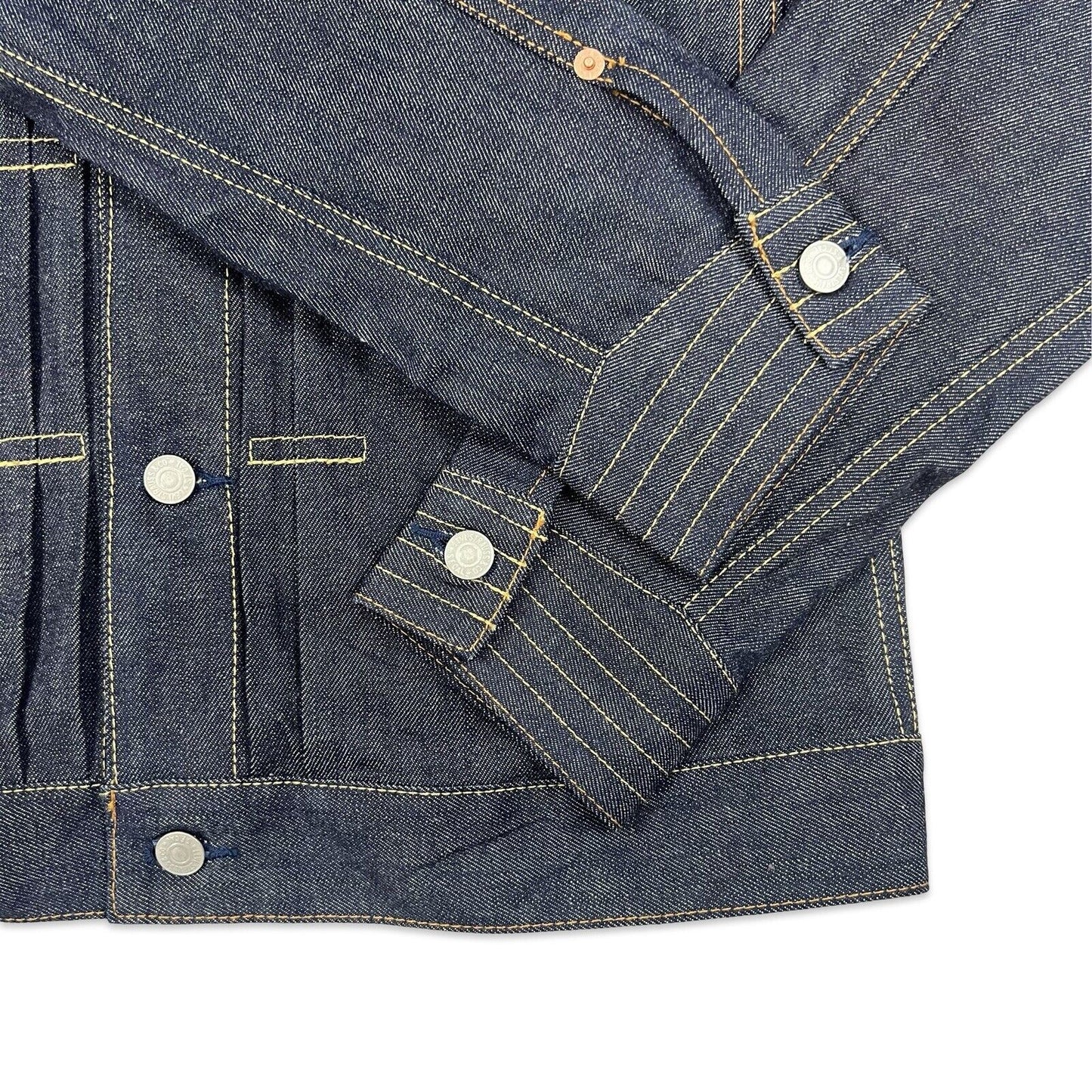 VTG JAPANESE LEVIS BOSS COFFEE COLAB TYPE 1 PLEAT DENIM JACKET ROCKABILLY 38” M