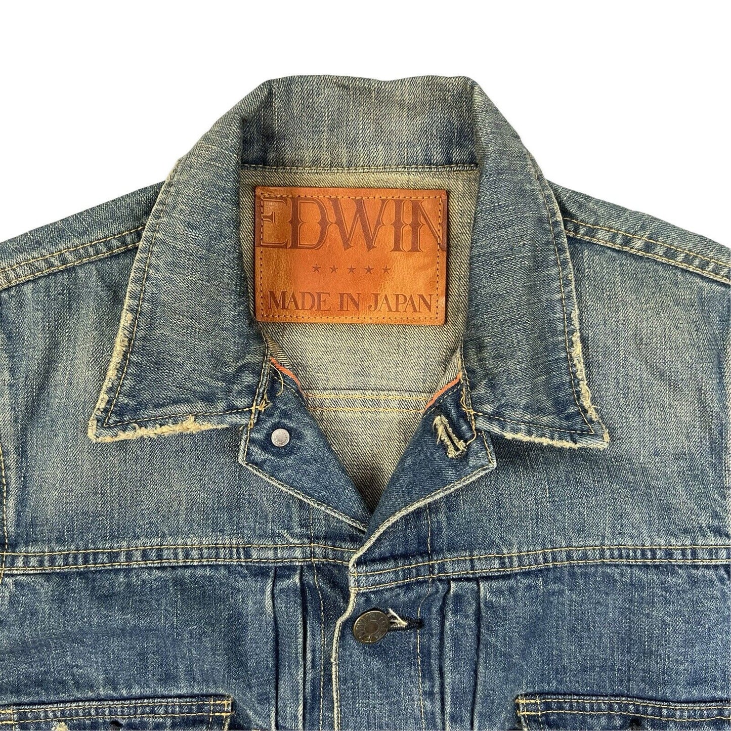 VTG STYLE EDWIN JAPANESE DENIM PLEAT FRONT TYPE 1 CINCH JACKET ROCKABILLY 36” S