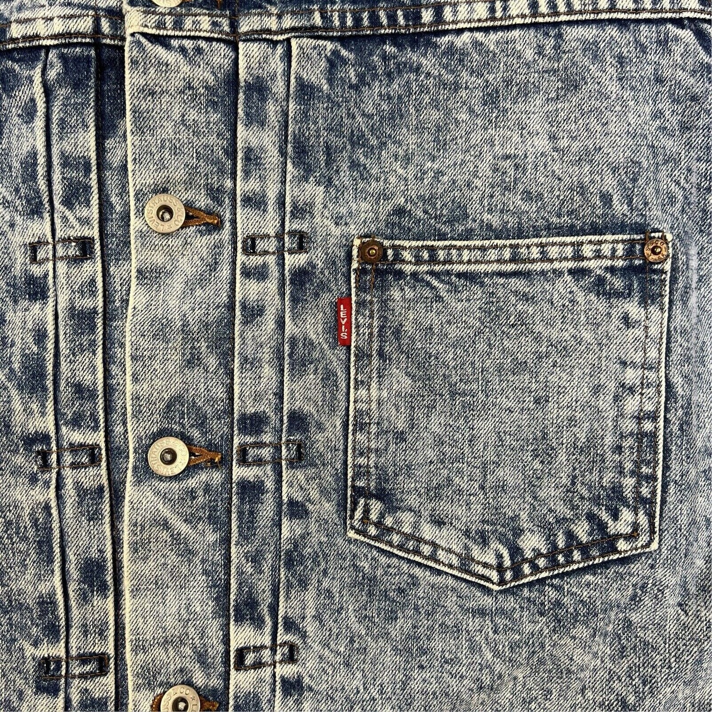 VTG JAPANESE SELVEDGE LEVIS BIG E TYPE 1 PLEAT DENIM JACKET ROCKABILLY LVC 40” M