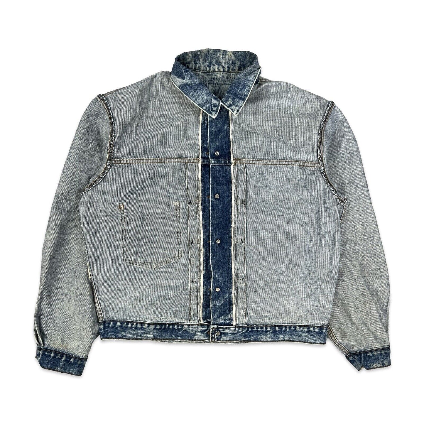 VTG JAPANESE SELVEDGE LEVIS BIG E TYPE 1 PLEAT DENIM JACKET ROCKABILLY LVC 40” M