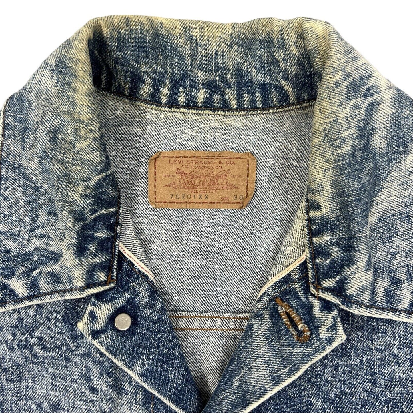 VTG JAPANESE SELVEDGE LEVIS BIG E TYPE 1 PLEAT DENIM JACKET ROCKABILLY LVC 40” M