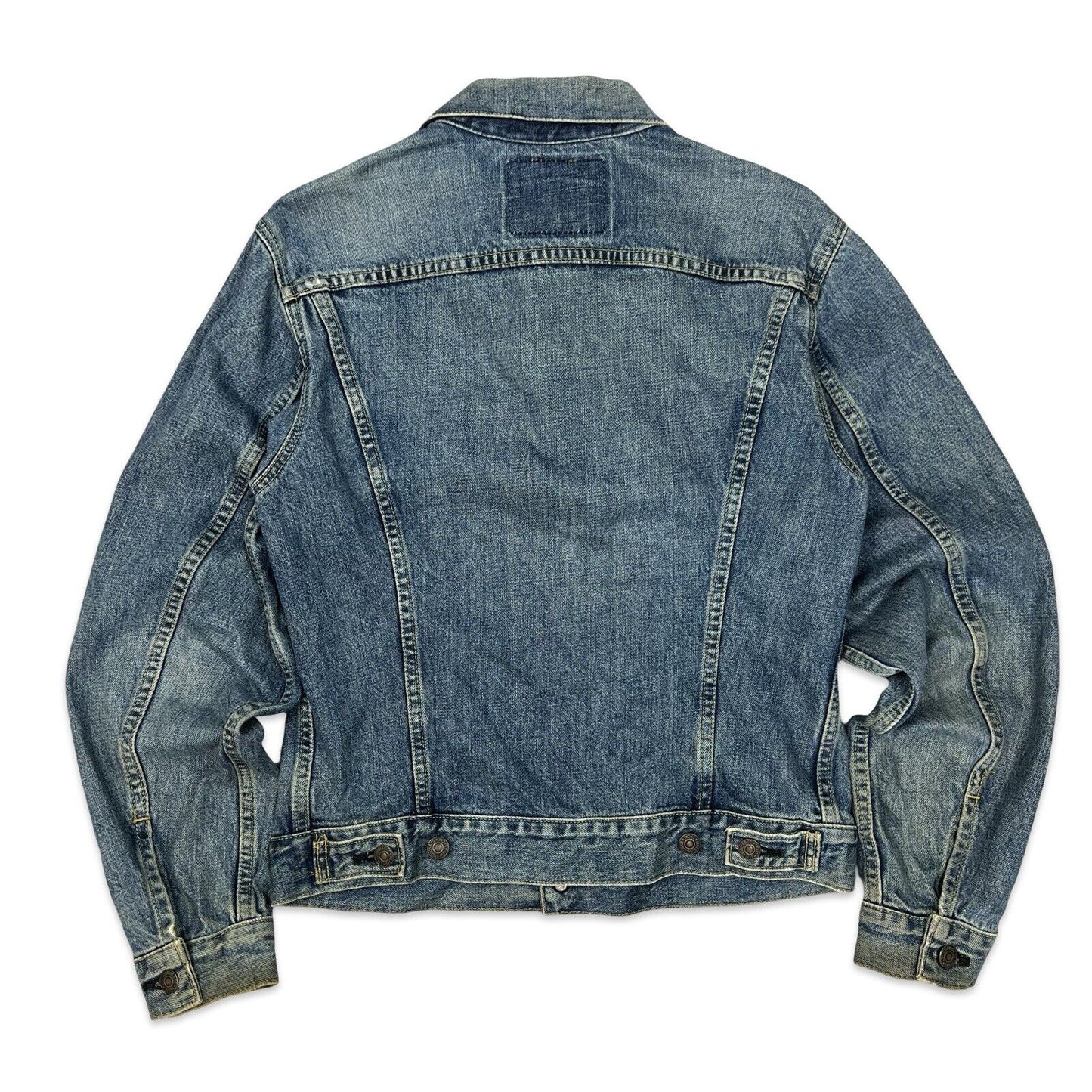 VTG 1990s JAPANESE BIG E TYPE 3 TRUCKER DENIM LVC JACKET MOD ROCKABILLY 36” S