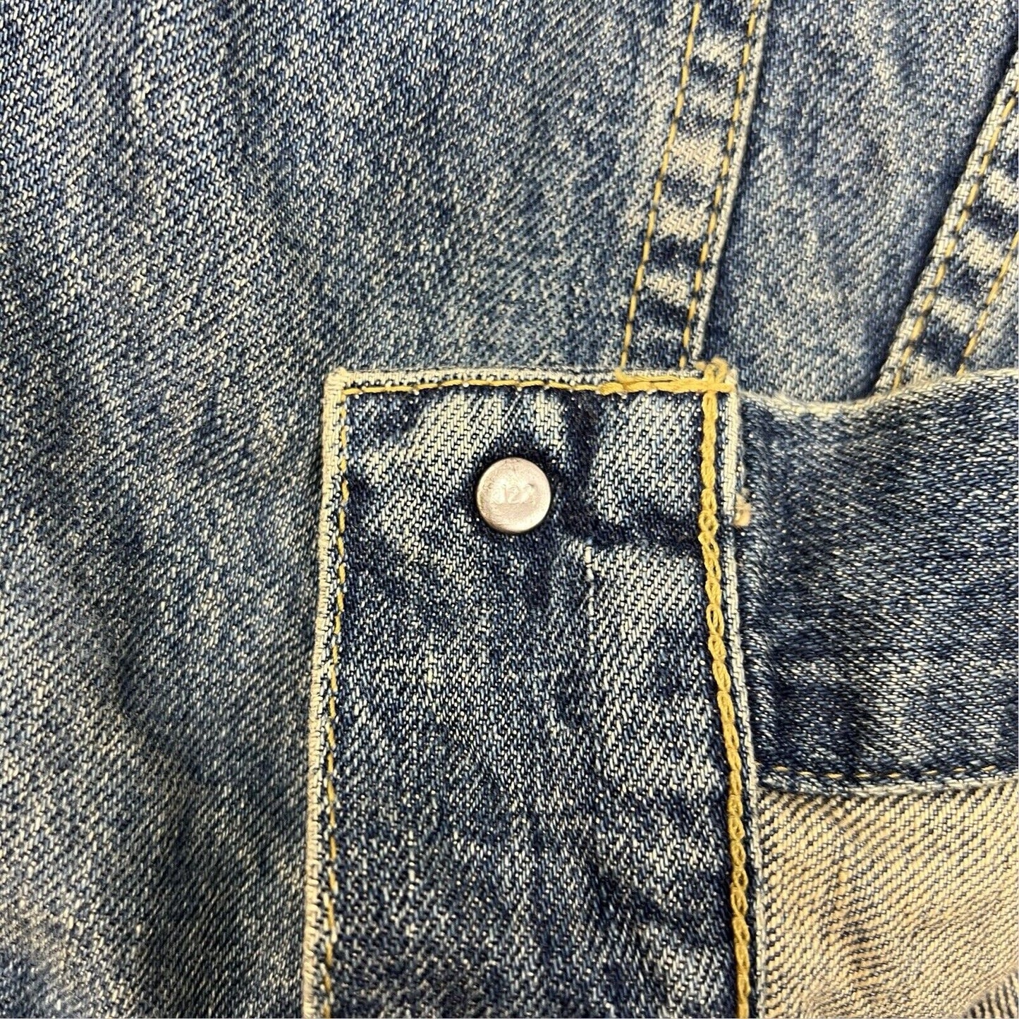 VTG 1990s JAPANESE BIG E TYPE 3 TRUCKER DENIM LVC JACKET MOD ROCKABILLY 36” S