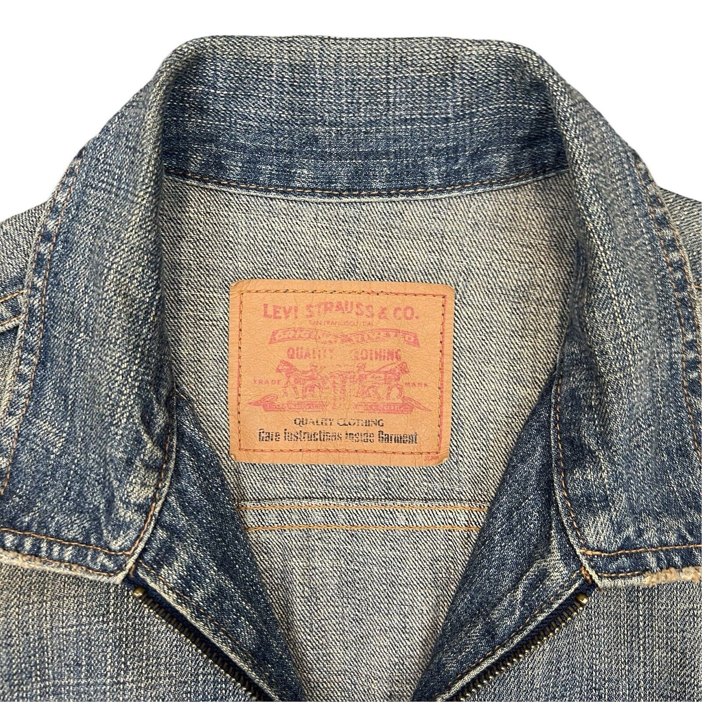 VTG LEVIS JAPANESE MADE DENIM JACKET TYPE 2 PLEAT FRONT ZIP UP 40 M