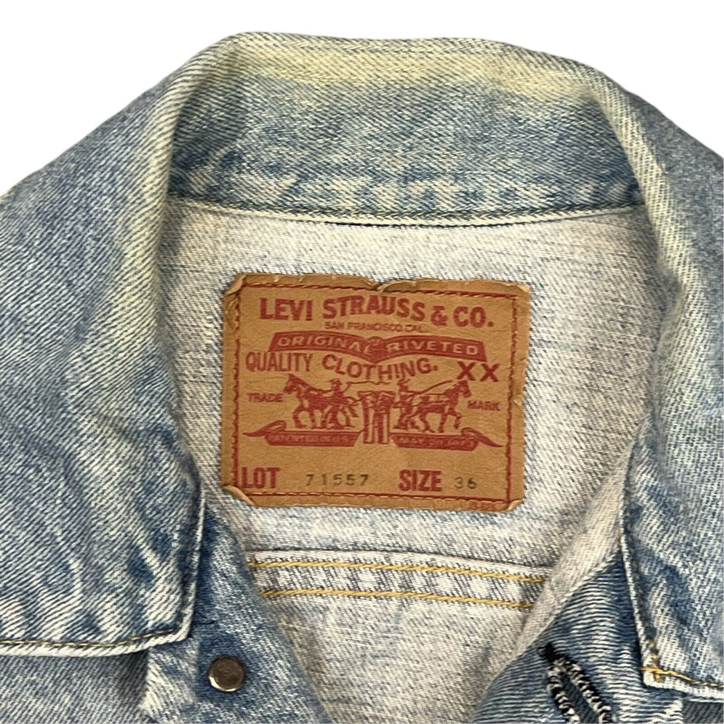 VTG 90s JAPANESE LEVIS BIG E TYPE 3 TRUCKER DENIM JACKET LVC MOD SKINS 60s 36 S