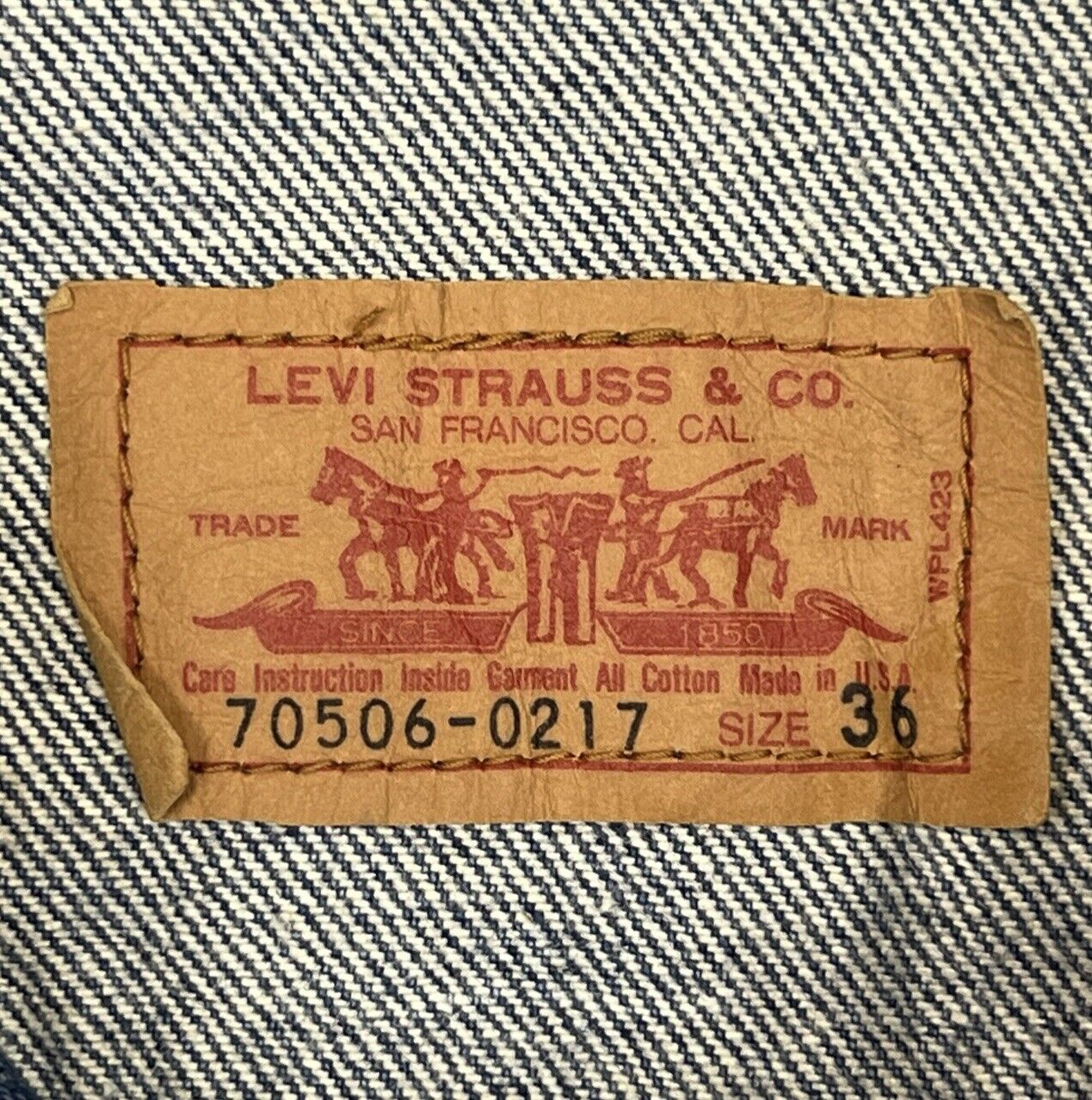 VTG 1980s USA MADE LEVIS RED TAB TYPE 3 TRUCKER DENIM JACKET MOD SKIN 34 XS