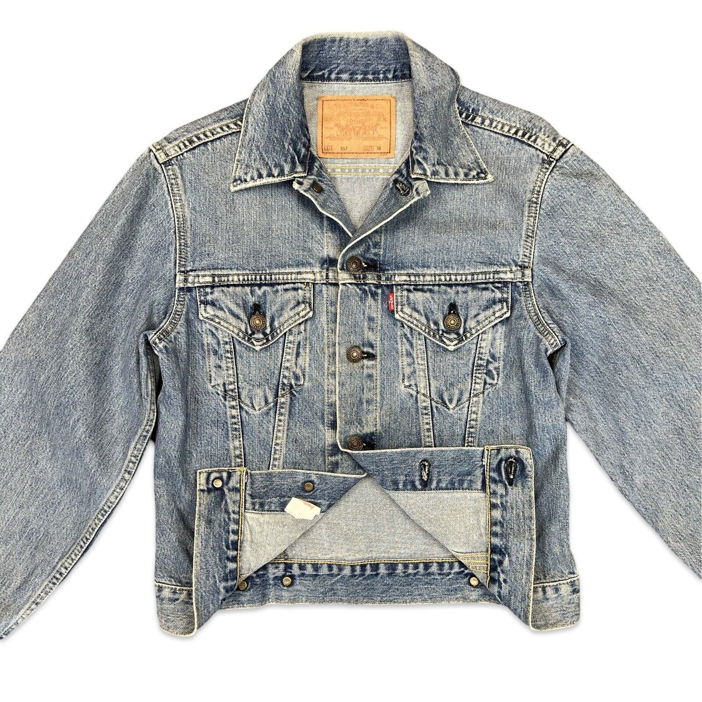 VTG 90s JAPANESE BIG E LEVIS TYPE 3 TRUCKER DENIM JACKET 1960s LVC MOD SKIN 38 S
