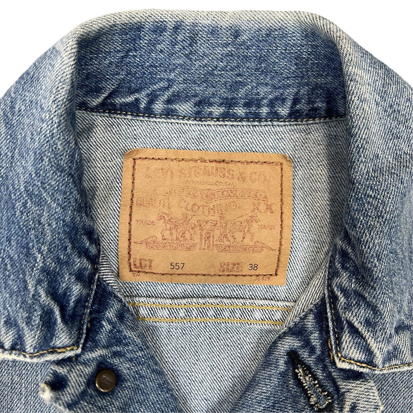 VTG 90s JAPANESE BIG E LEVIS TYPE 3 TRUCKER DENIM JACKET 1960s LVC MOD SKIN 38 S