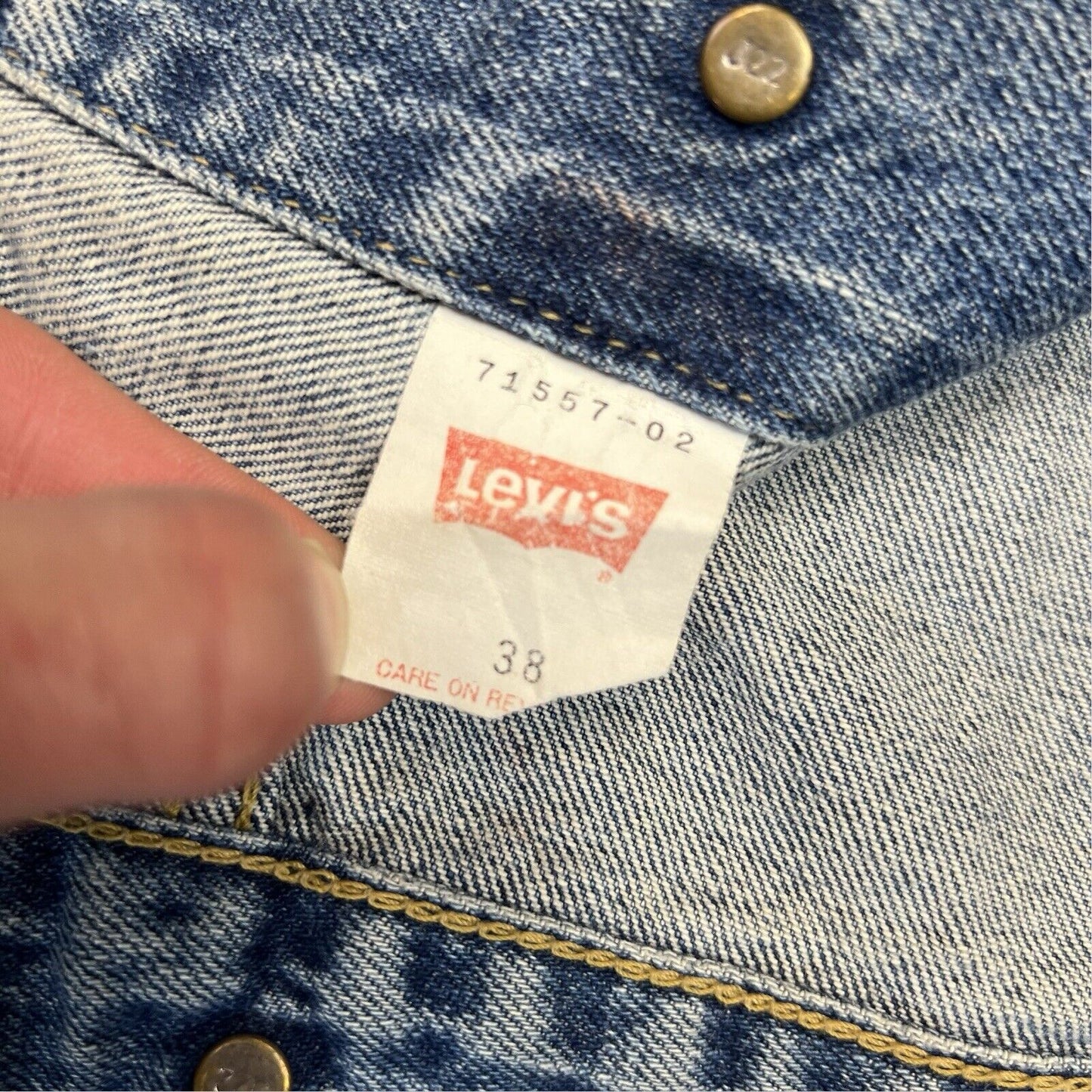 VTG 90s JAPANESE BIG E LEVIS TYPE 3 TRUCKER DENIM JACKET 1960s LVC MOD SKIN 38 S