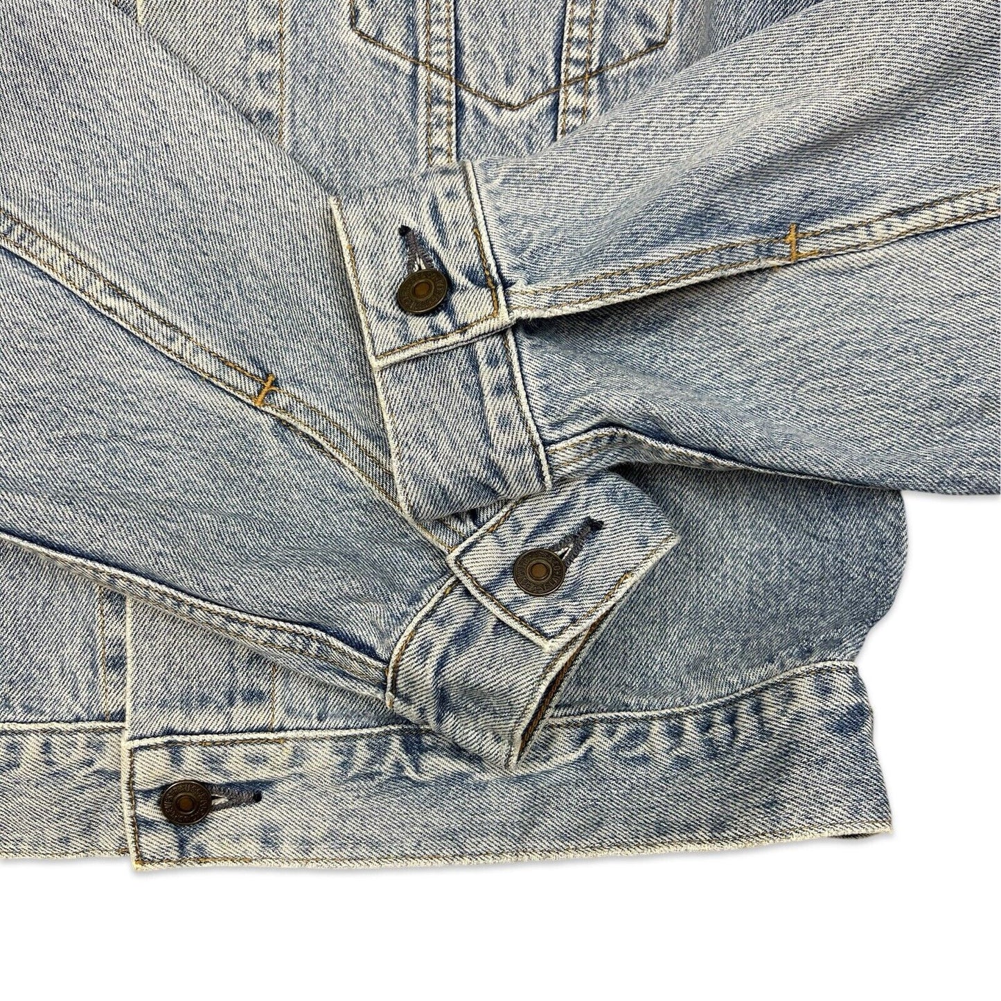VTG 90s ORANGE TAB JAPANESE LEVIS TYPE 3 TRUCKER DENIM JACKET MOD SKINS 38 S