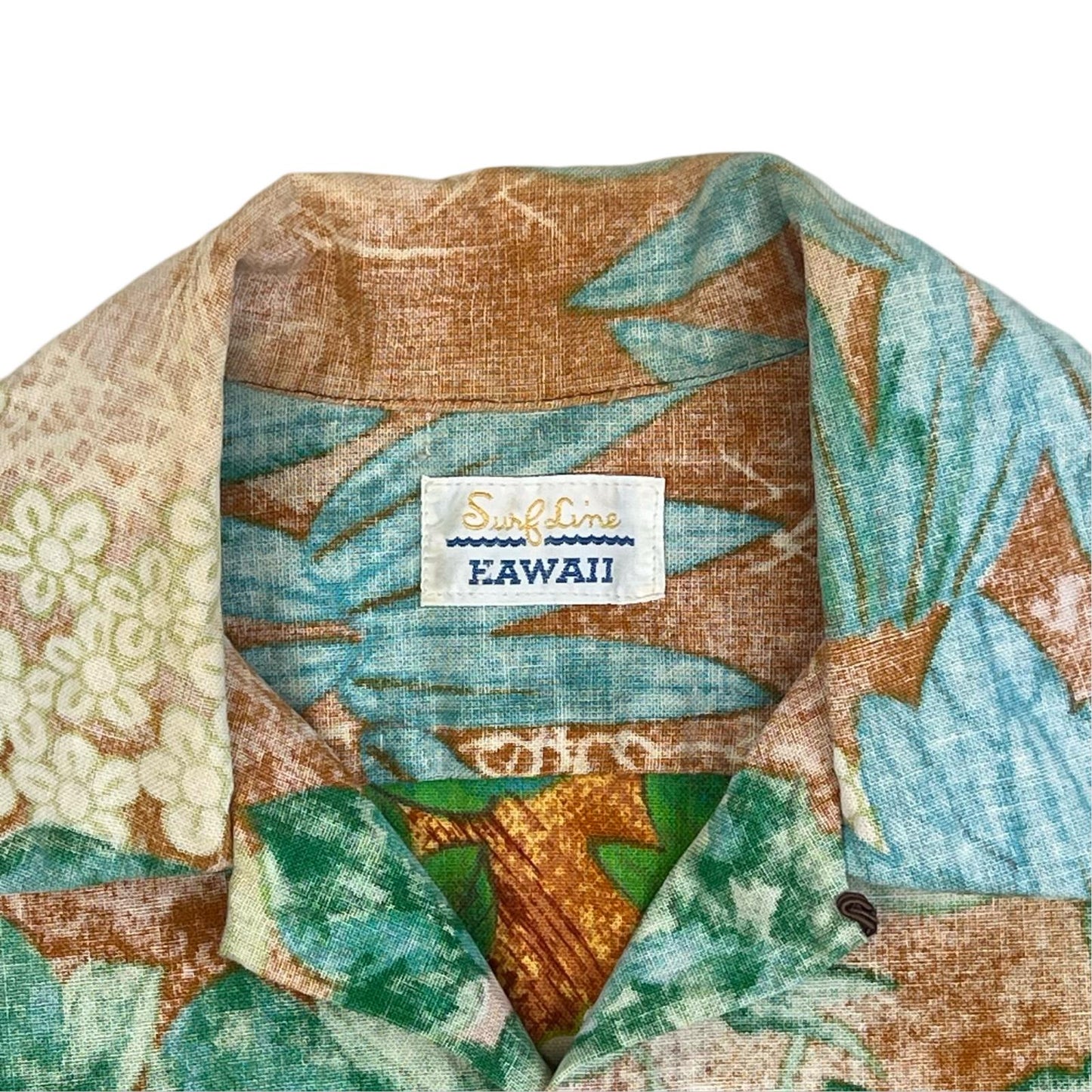 VTG 70s SURF LINE REVERSE PRINT HAWAIIAN ALOHA SHIRT TIKI ROCKABILLY S 36