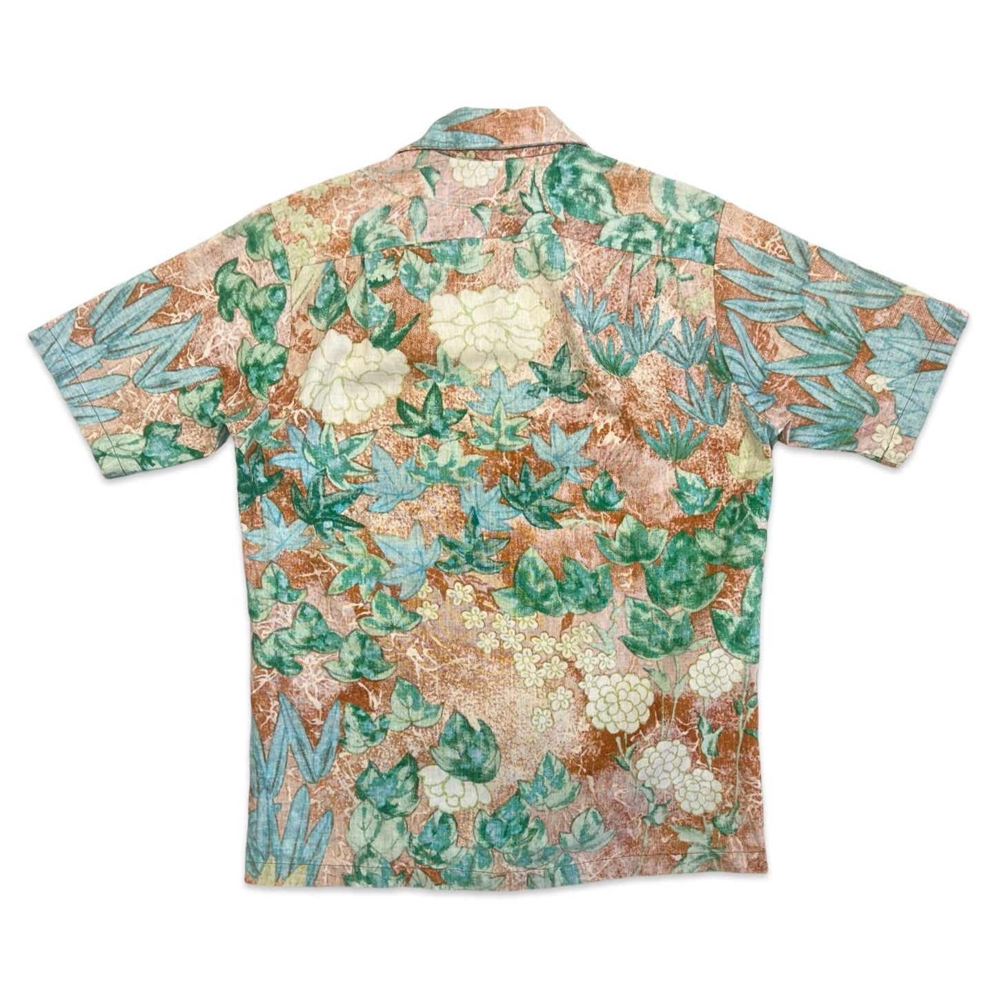 VTG 70s SURF LINE REVERSE PRINT HAWAIIAN ALOHA SHIRT TIKI ROCKABILLY S 36