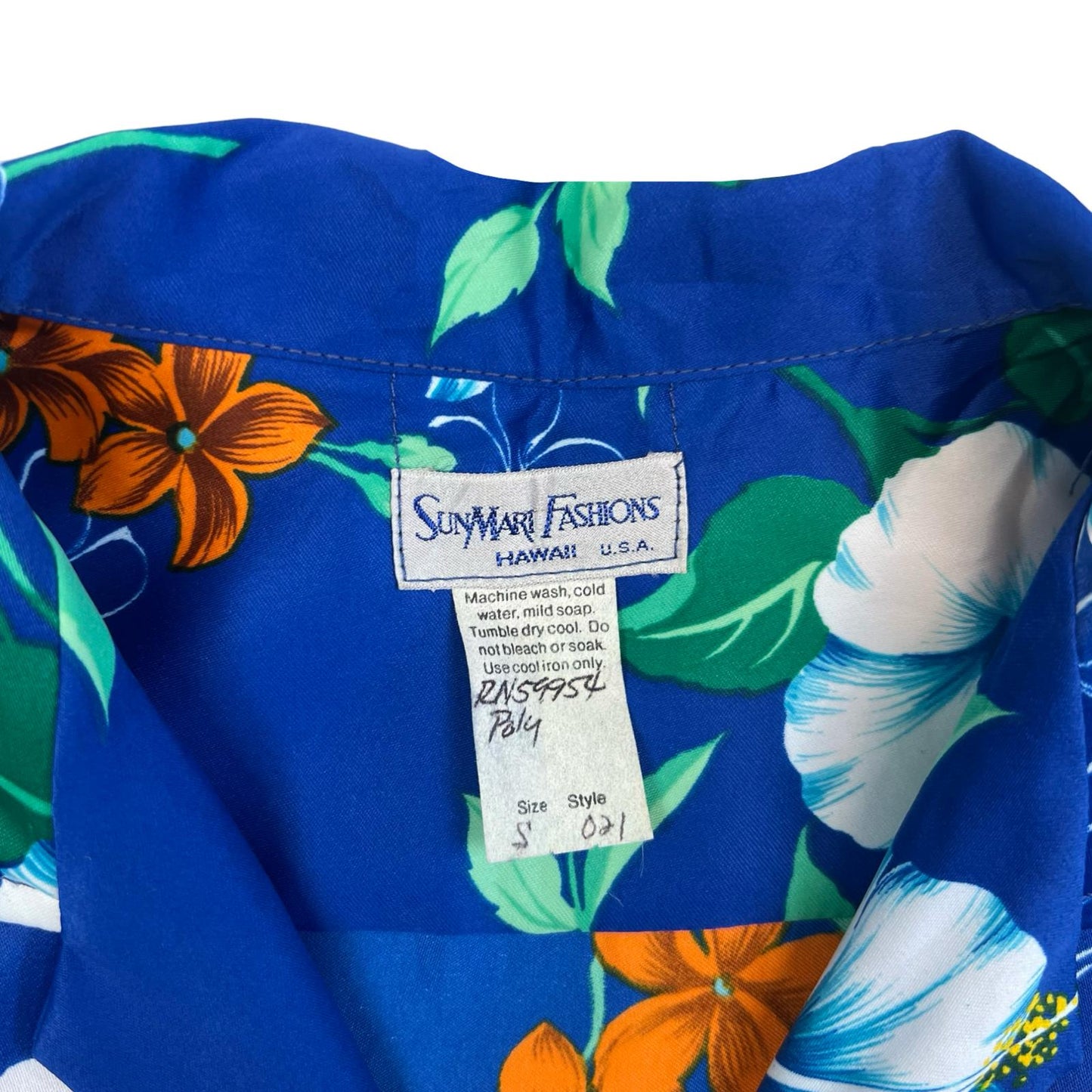 VTG 1970s SUN MARI FASHIONS HAWAIIAN ALOHA SHIRT TIKI USA ROCKABILLY SURF S 36”