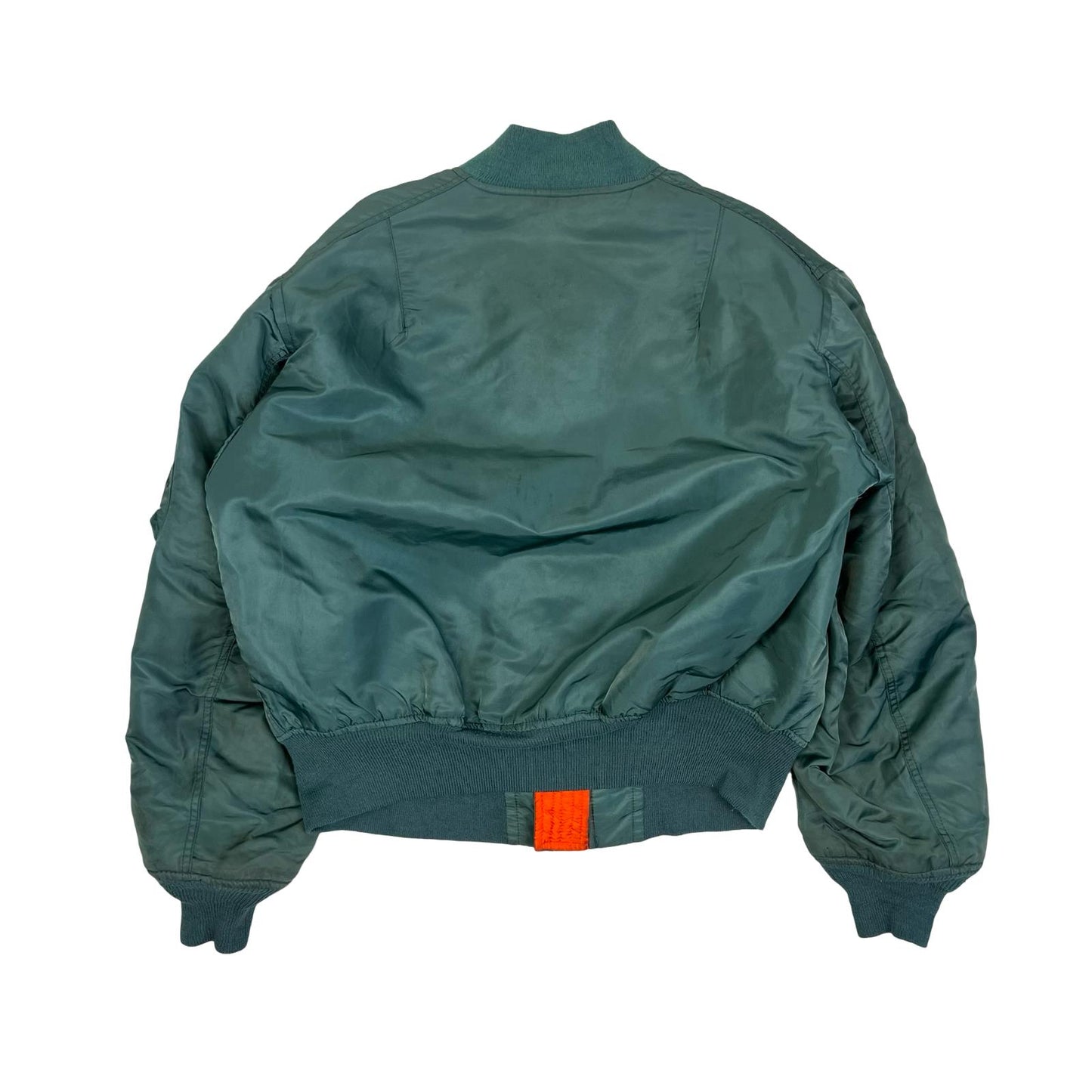 VTG ALPHA INDUSTRIES MA-1 USAF PILOT FLYING JACKET OLIVE GREEN NYLON SML 38”