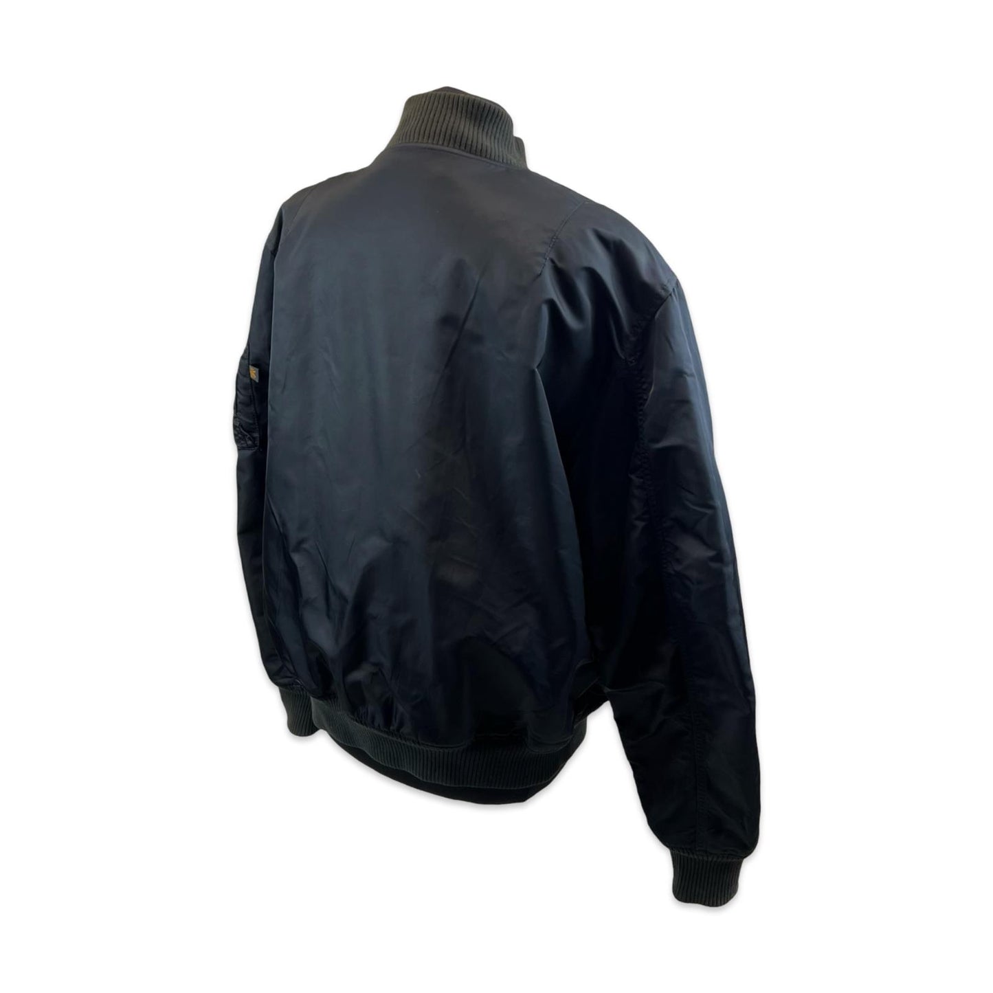 ALPHA INDUSTRIES MA-1 USAF PILOT FLYING JACKET BLACK NYLON L 42